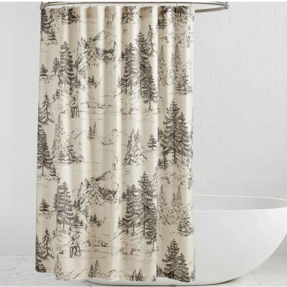 Pottery Barn Rustic Forest Shower Curtain